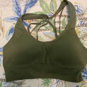 Khaki Galaxy Ribbed Seamless Bra - XL
